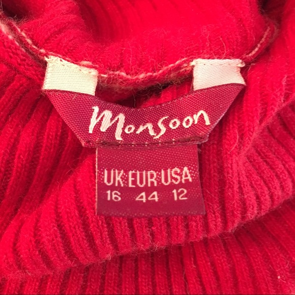 Monsoon valentines Where’s Waldo cashmere candy cane stripe red pink turtleneck - Picture 5 of 8